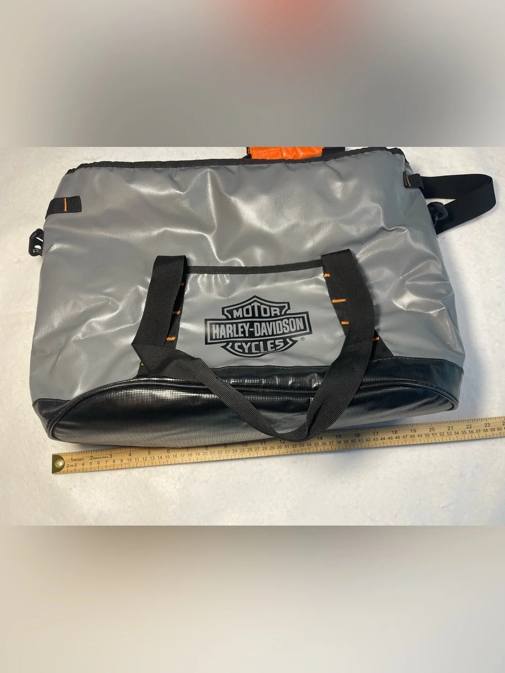 Harley-Davidson Insulated Cooler Tote Bag Gray Black Shoulder Travel 22”